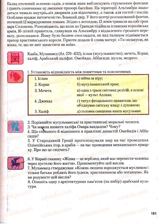Страница 151 | Підручник Всесвітня історія 7 клас І.М. Ліхтей 2007