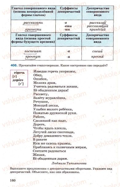 Страница 160 | Підручник Русский язык 7 клас Г.А. Михайловская, Н.А. Пашковская, В.А. Корсаков, Е.В. Барабашова 2010