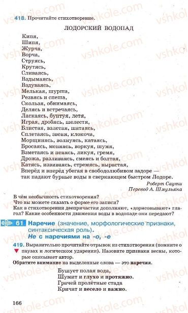Страница 166 | Підручник Русский язык 7 клас Г.А. Михайловская, Н.А. Пашковская, В.А. Корсаков, Е.В. Барабашова 2010