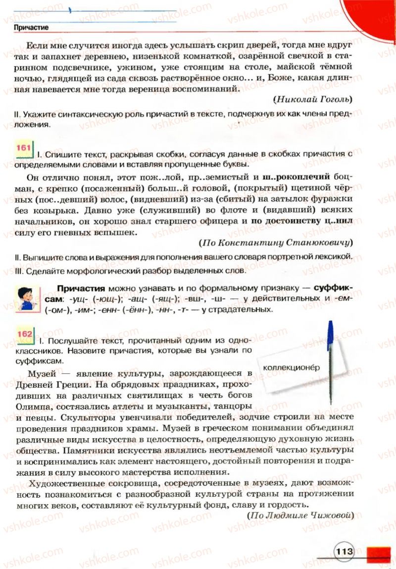 Страница 113 | Підручник Русский язык 7 клас Е.И. Быкова, Л.В. Давидюк, В.И. Стативка 2007