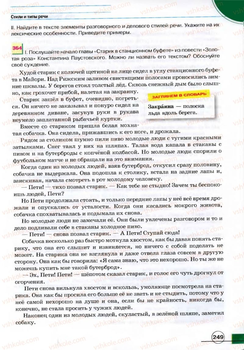 Страница 249 | Підручник Русский язык 7 клас Е.И. Быкова, Л.В. Давидюк, В.И. Стативка 2007