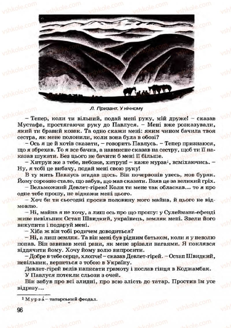 Страница 96 | Підручник Українська література 7 клас І.О. Міщенко 2007