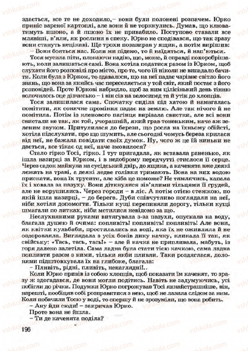Страница 196 | Підручник Українська література 7 клас І.О. Міщенко 2007