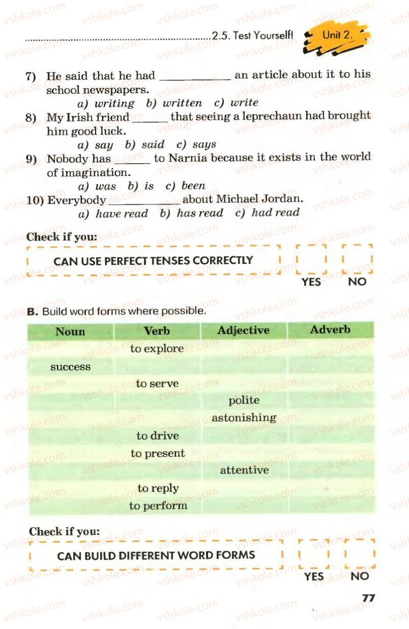 Страница 77 | Підручник Англiйська мова 8 клас Л.В. Калініна, І.В. Самойлюкевич 2008
