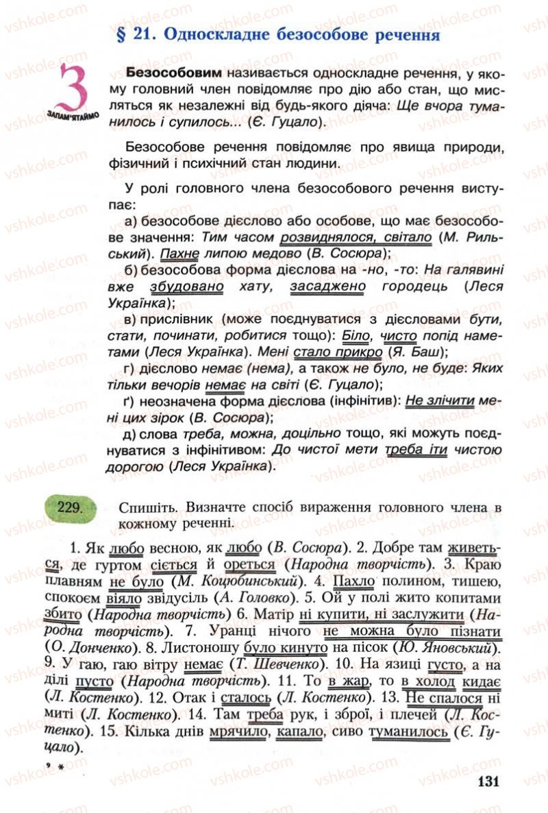Страница 131 | Підручник Українська мова 8 клас С.Я. Єрмоленко, В.Т. Сичова 2008