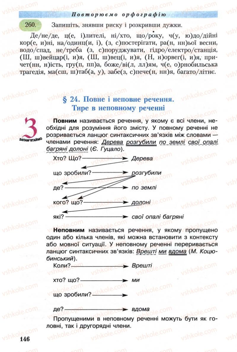 Страница 146 | Підручник Українська мова 8 клас С.Я. Єрмоленко, В.Т. Сичова 2008