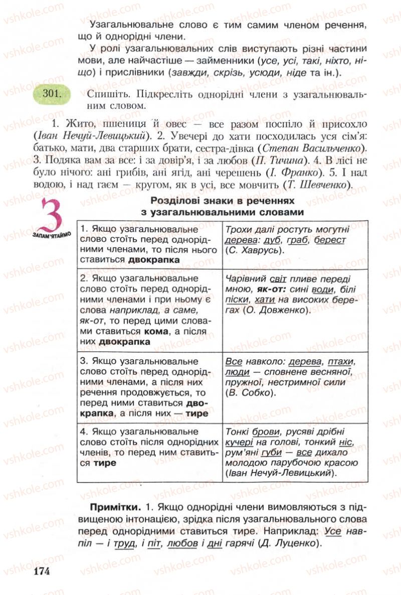 Страница 174 | Підручник Українська мова 8 клас С.Я. Єрмоленко, В.Т. Сичова 2008