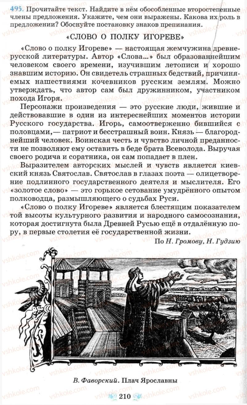 Страница 210 | Підручник Русский язык 8 клас Н.А. Пашковская, Г.А. Михайловская, С.А. Распопова 2008