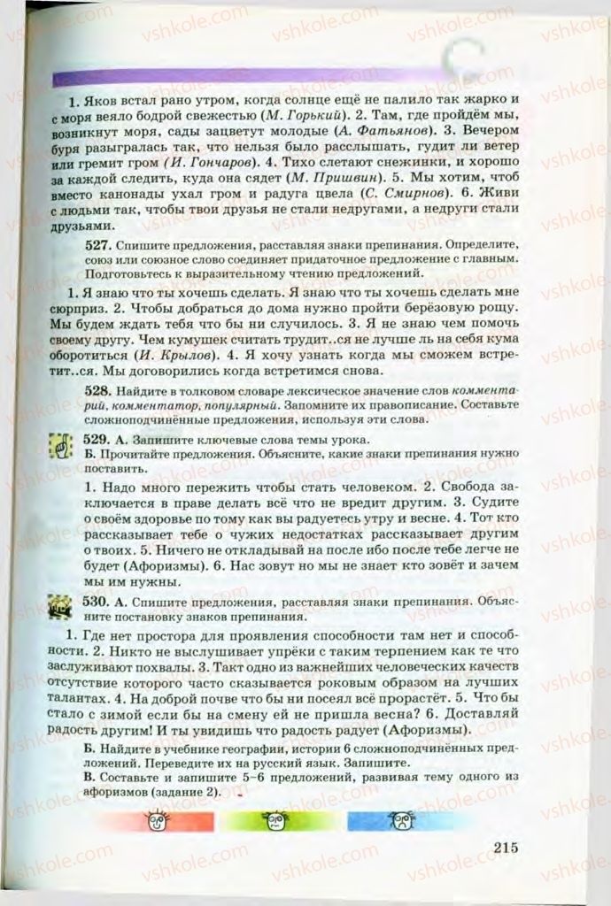 Страница 215 | Підручник Русский язык 8 клас Т.М. Полякова, Е.И. Самонова, В.В. Дьяченко 2008