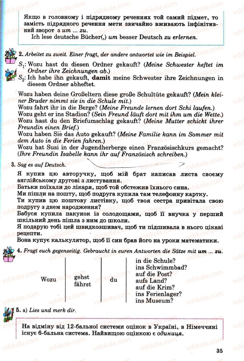 Страница 35 | Підручник Німецька мова 8 клас Н.П. Басай 2009 7 рік навчання