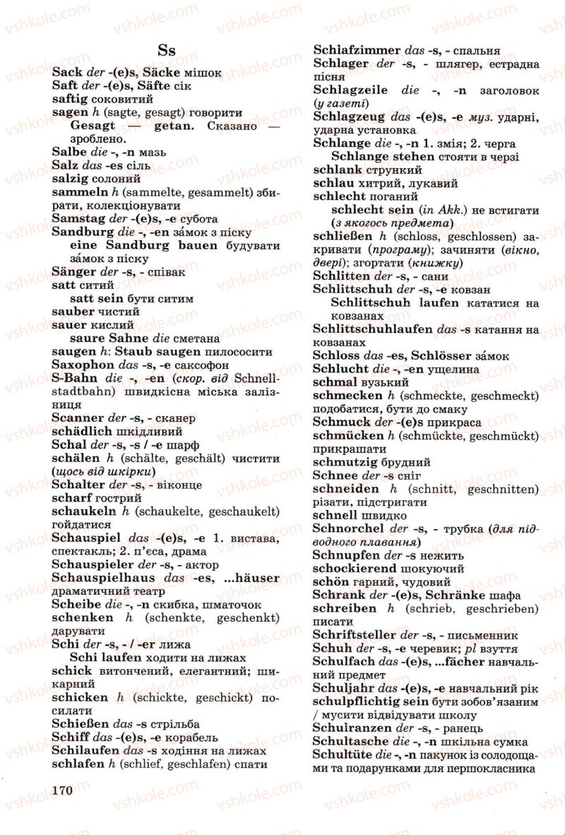 Страница 170 | Підручник Німецька мова 8 клас Н.П. Басай 2009 7 рік навчання