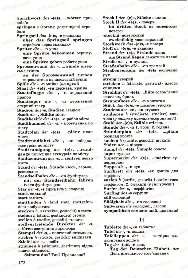 Страница 172 | Підручник Німецька мова 8 клас Н.П. Басай 2009 7 рік навчання