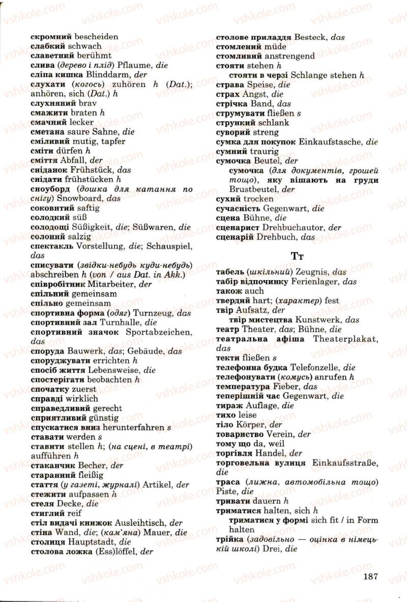 Страница 187 | Підручник Німецька мова 8 клас Н.П. Басай 2009 7 рік навчання