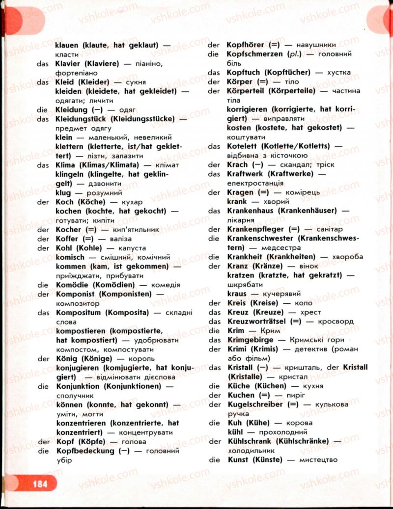 Страница 184 | Підручник Німецька мова 8 клас С.І. Сотникова 2008