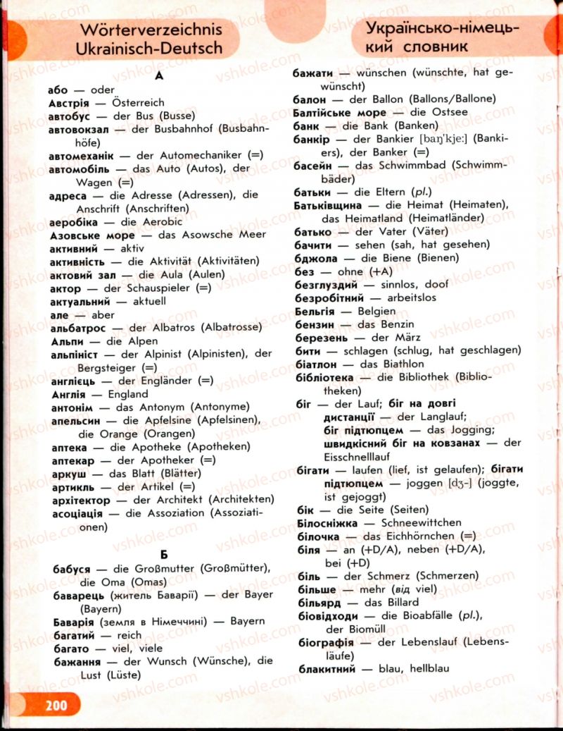 Страница 200 | Підручник Німецька мова 8 клас С.І. Сотникова 2008