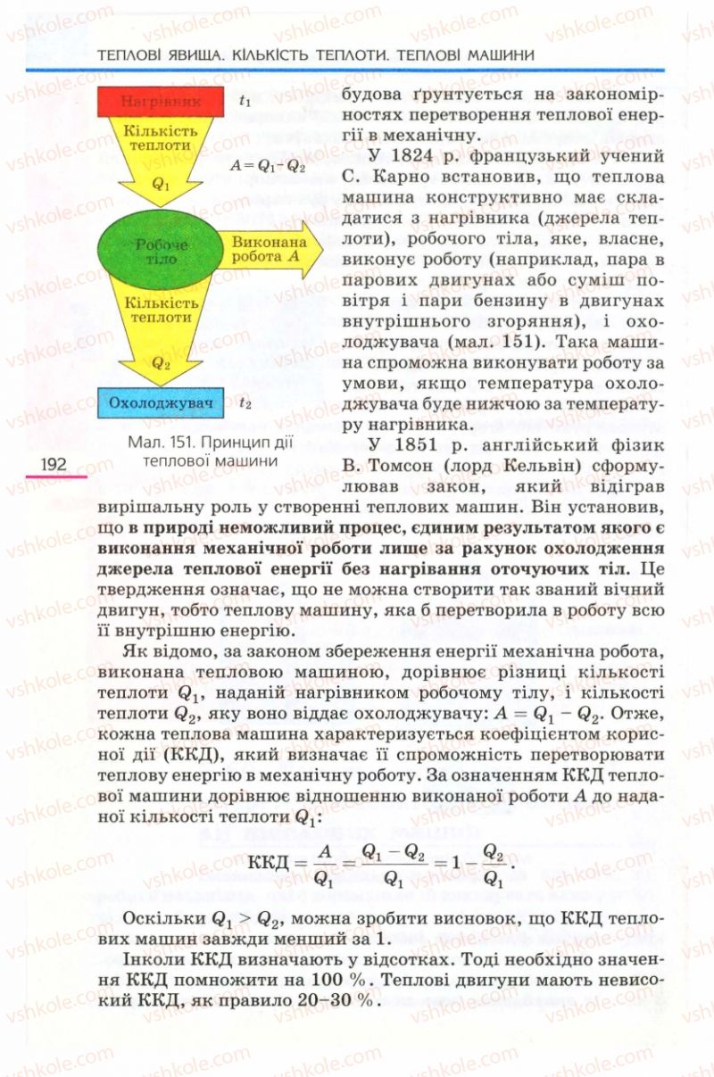 Страница 192 | Підручник Фізика 8 клас Є.В. Коршак, О.І. Ляшенко, В.Ф. Савченко 2008