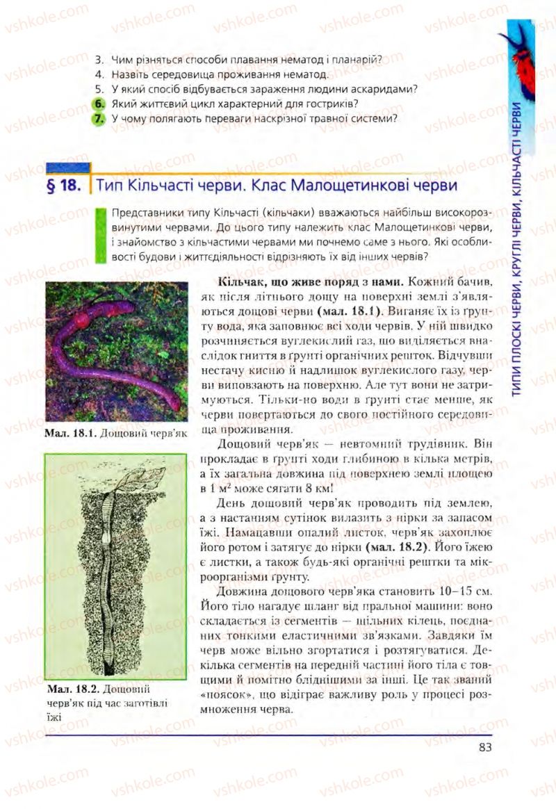 Страница 83 | Підручник Біологія 8 клас Т.І. Базанова, Ю.В. Павіченко, О.Г. Шатровський 2008