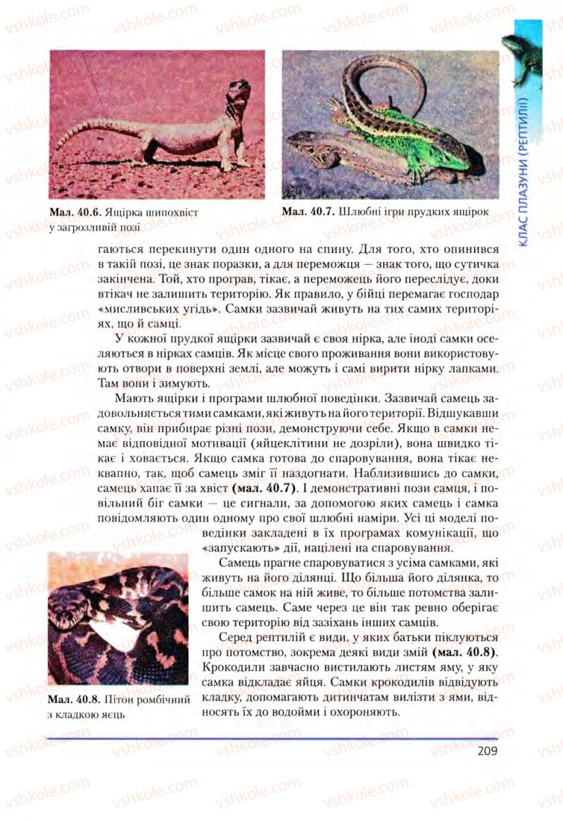 Страница 209 | Підручник Біологія 8 клас Т.І. Базанова, Ю.В. Павіченко, О.Г. Шатровський 2008
