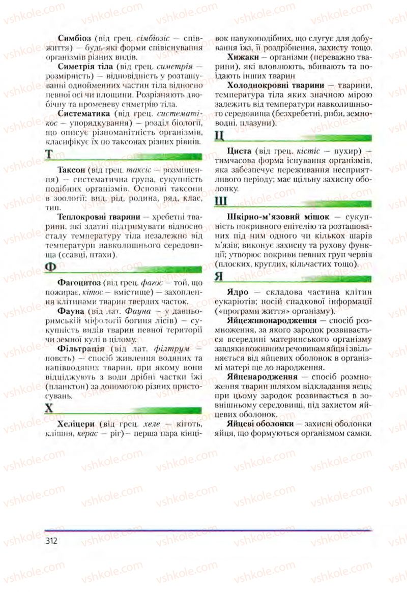 Страница 312 | Підручник Біологія 8 клас Т.І. Базанова, Ю.В. Павіченко, О.Г. Шатровський 2008