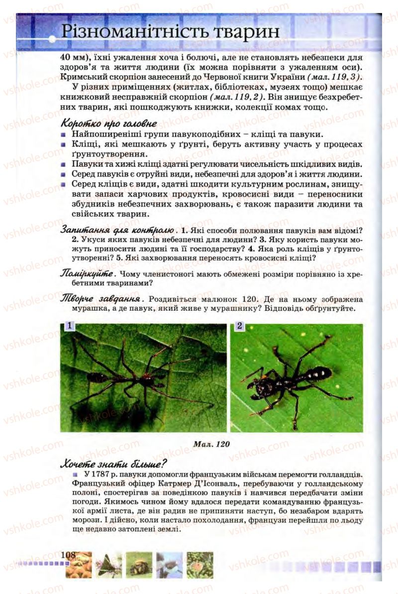 Страница 108 | Підручник Біологія 8 клас В.В. Серебряков, П.Г. Балан 2008