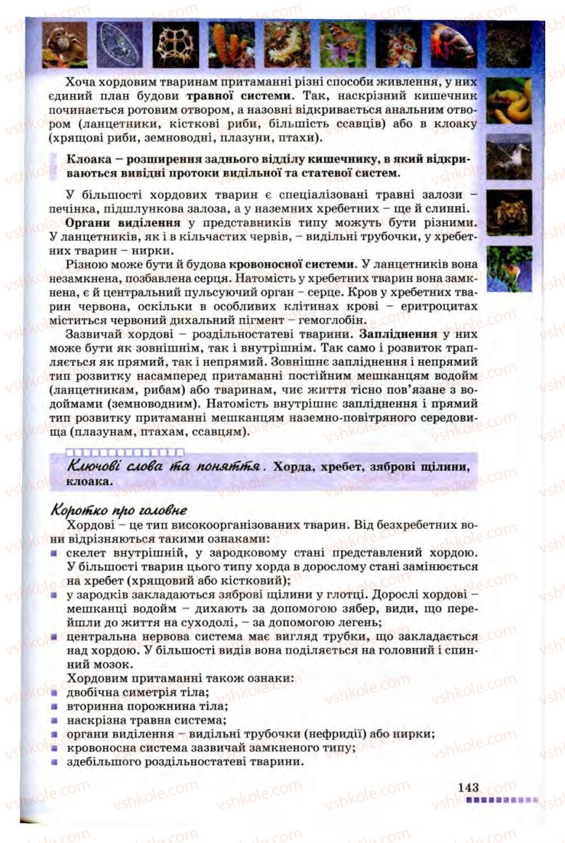 Страница 143 | Підручник Біологія 8 клас В.В. Серебряков, П.Г. Балан 2008