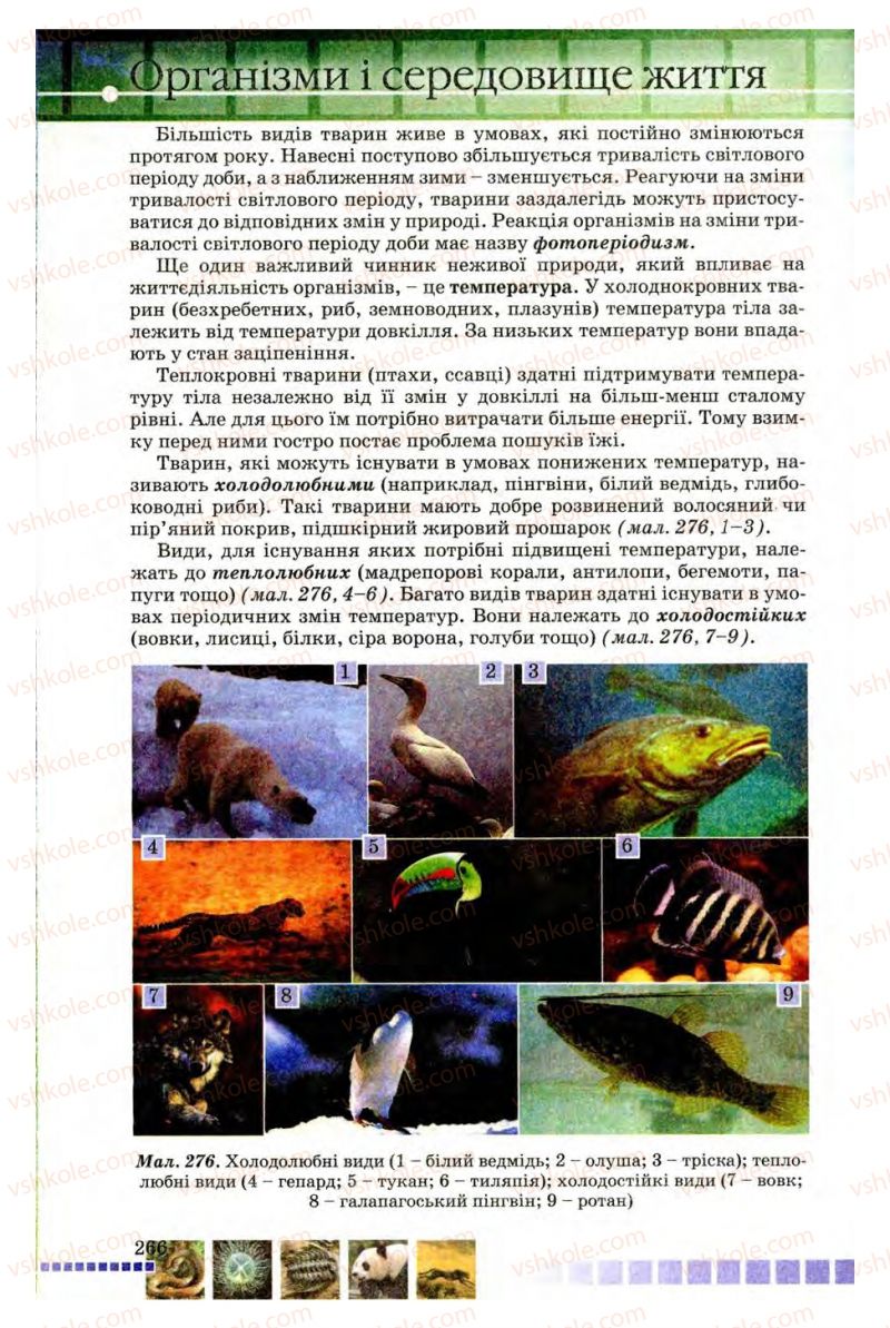 Страница 266 | Підручник Біологія 8 клас В.В. Серебряков, П.Г. Балан 2008