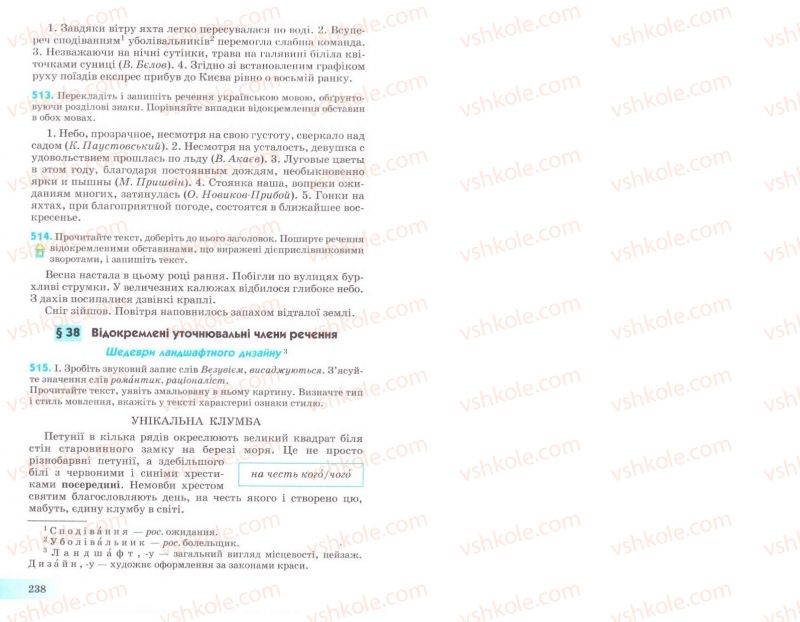 Страница 238 | Підручник Українська мова 8 клас Н.В. Бондаренко, А.В. Ярмолюк 2008