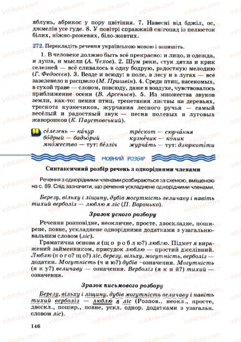 Страница 146 | Підручник Українська мова 8 клас А.А. Ворон, В.А. Солопенко 2008