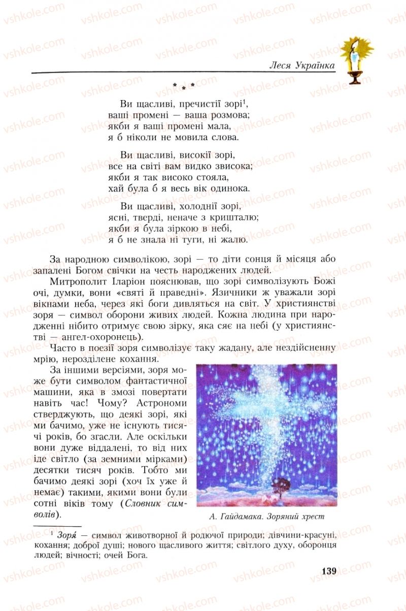 Страница 139 | Підручник Українська література 8 клас О.М. Авраменко, Г.К. Дмитренко 2008