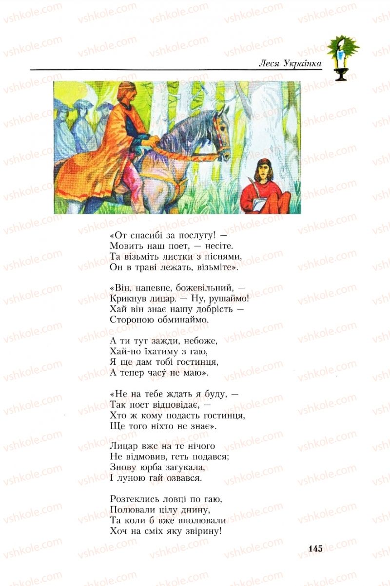 Страница 145 | Підручник Українська література 8 клас О.М. Авраменко, Г.К. Дмитренко 2008