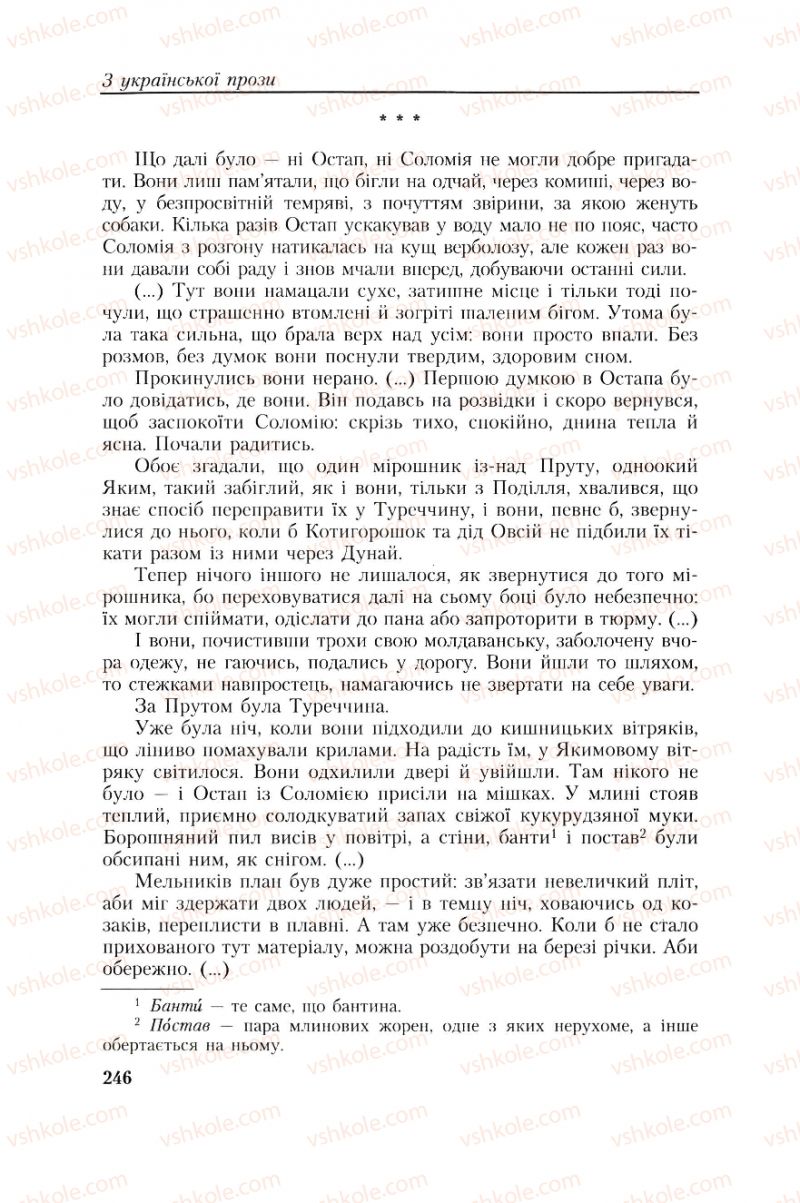 Страница 246 | Підручник Українська література 8 клас О.М. Авраменко, Г.К. Дмитренко 2008