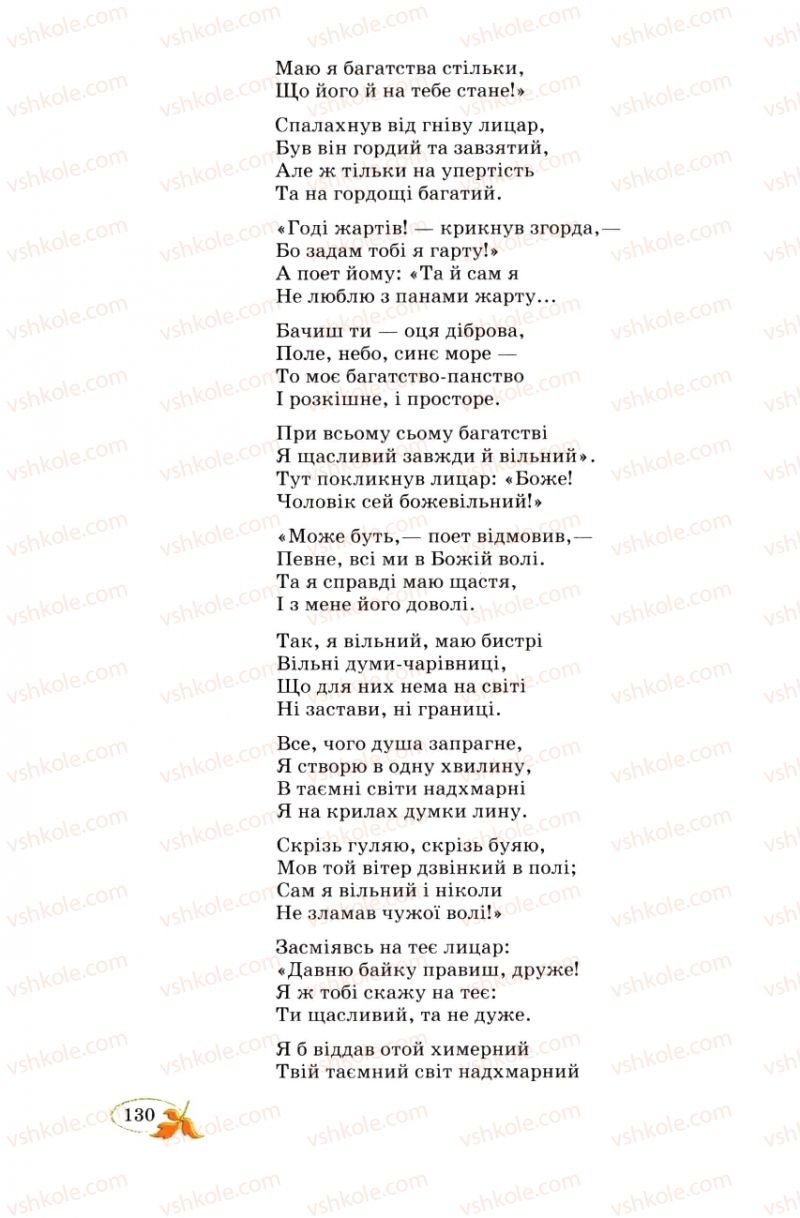 Страница 130 | Підручник Українська література 8 клас В.І. Цимбалюк 2008