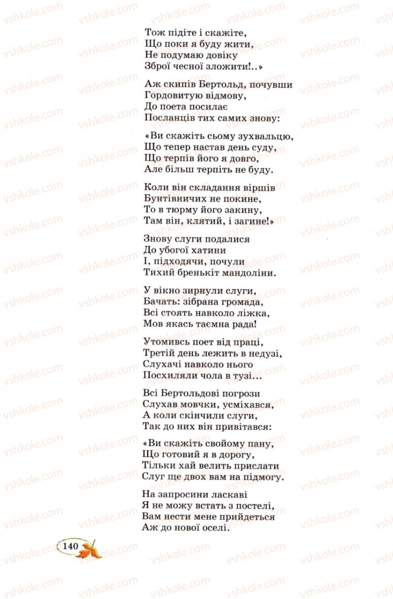 Страница 140 | Підручник Українська література 8 клас В.І. Цимбалюк 2008