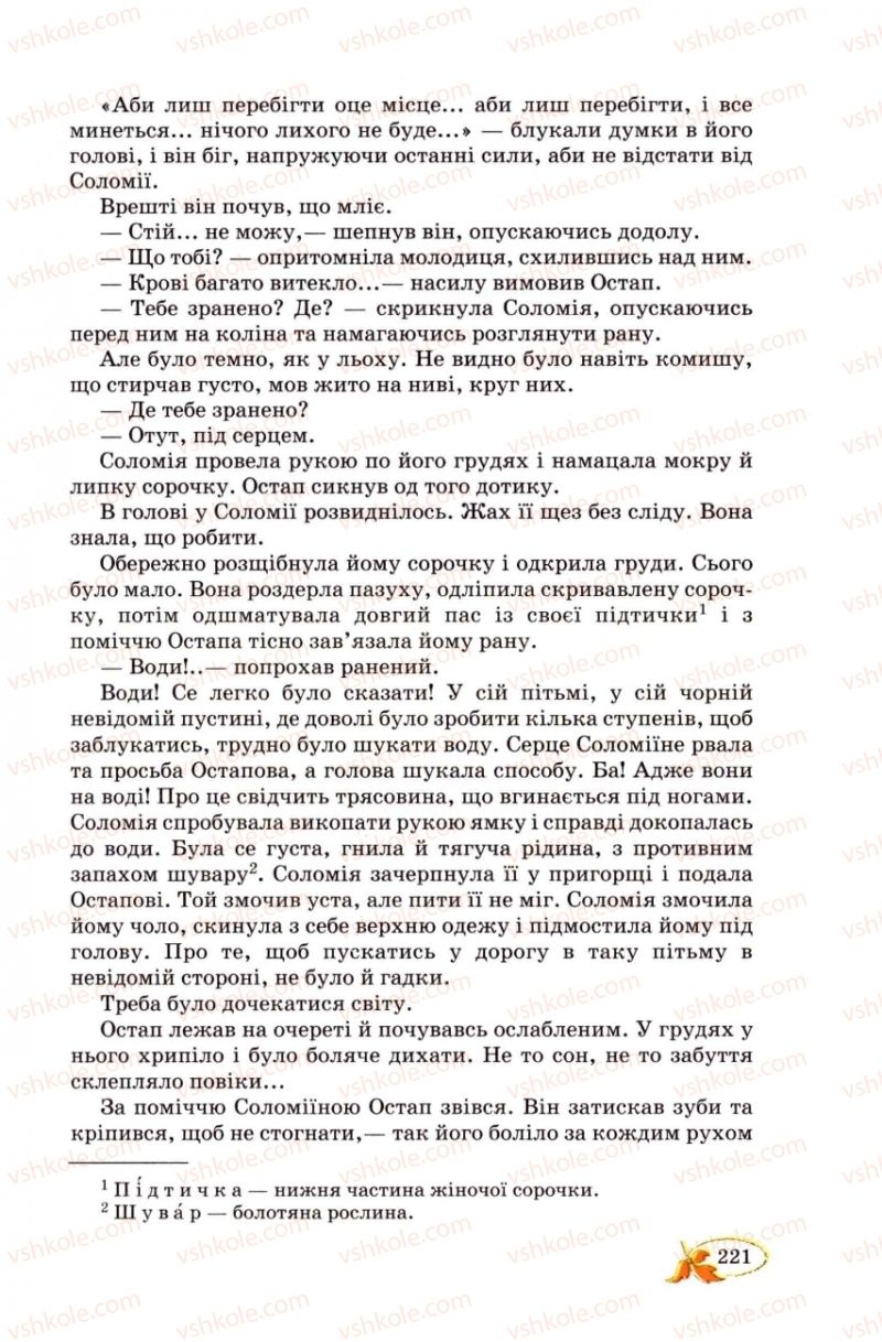 Страница 221 | Підручник Українська література 8 клас В.І. Цимбалюк 2008