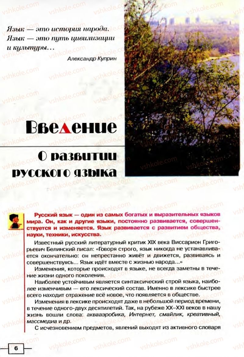 Страница 6 | Підручник Русский язык 8 клас Е.И. Быкова, Л.В Давидюк, В.И. Стативка 2008