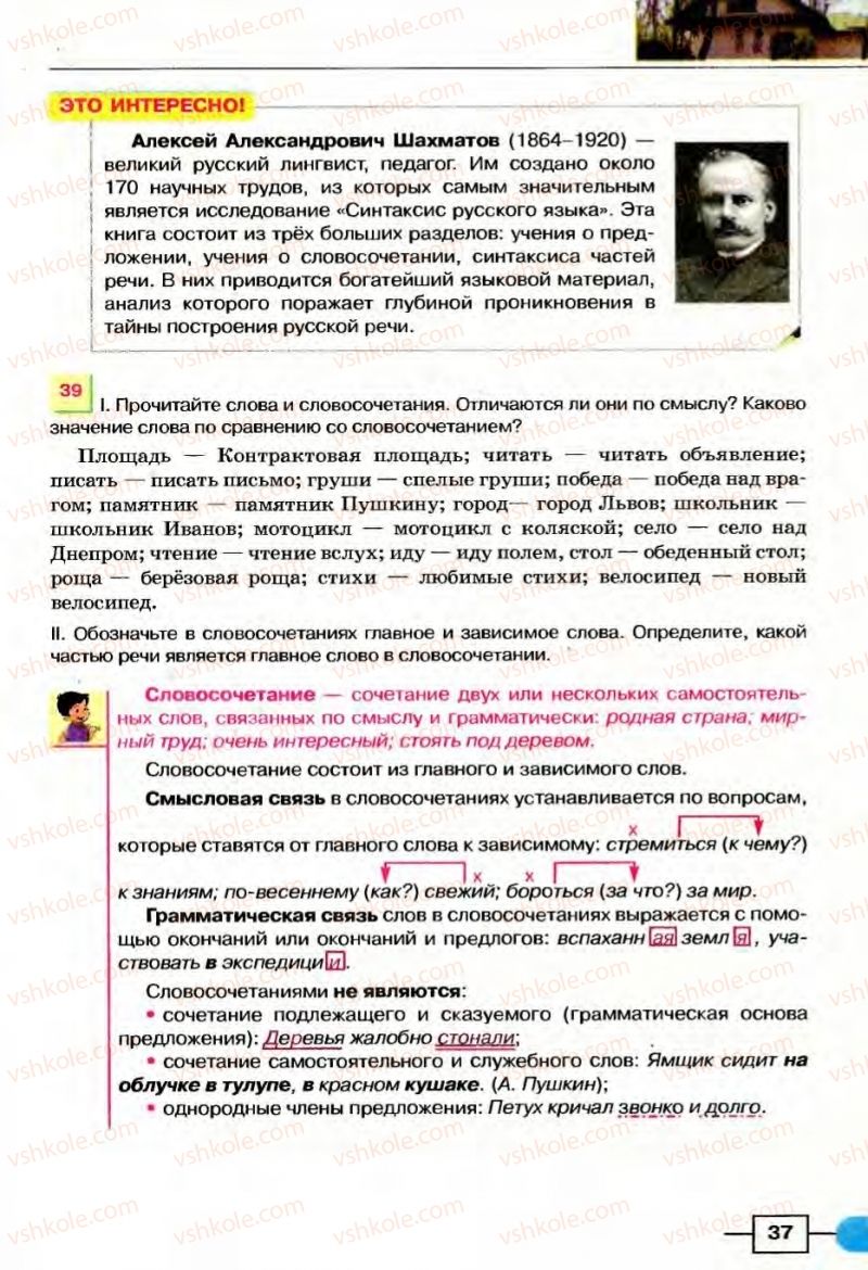 Страница 37 | Підручник Русский язык 8 клас Е.И. Быкова, Л.В Давидюк, В.И. Стативка 2008