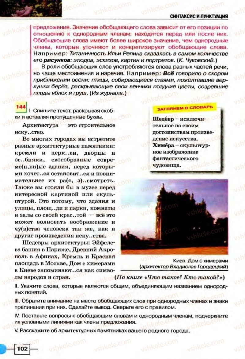Страница 102 | Підручник Русский язык 8 клас Е.И. Быкова, Л.В Давидюк, В.И. Стативка 2008
