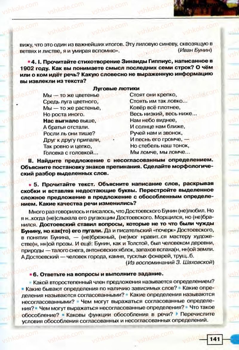 Страница 141 | Підручник Русский язык 8 клас Е.И. Быкова, Л.В Давидюк, В.И. Стативка 2008