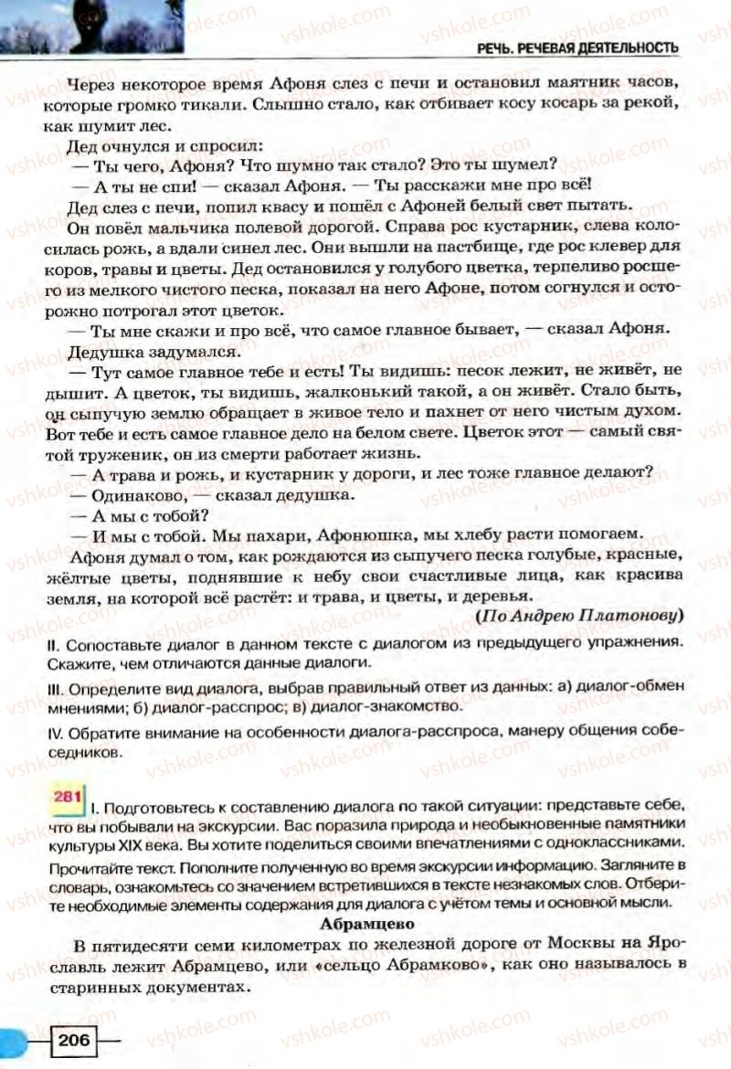Страница 206 | Підручник Русский язык 8 клас Е.И. Быкова, Л.В Давидюк, В.И. Стативка 2008