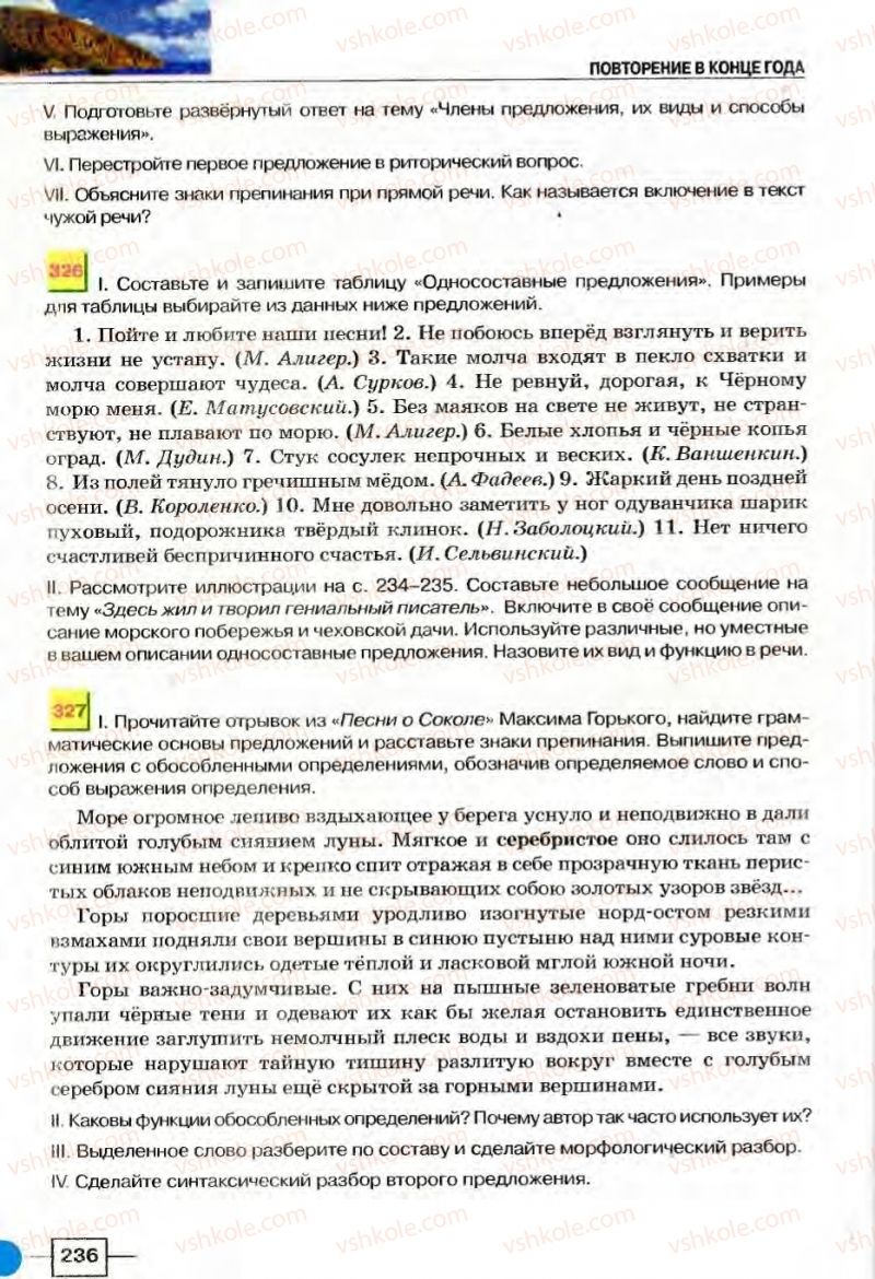 Страница 236 | Підручник Русский язык 8 клас Е.И. Быкова, Л.В Давидюк, В.И. Стативка 2008