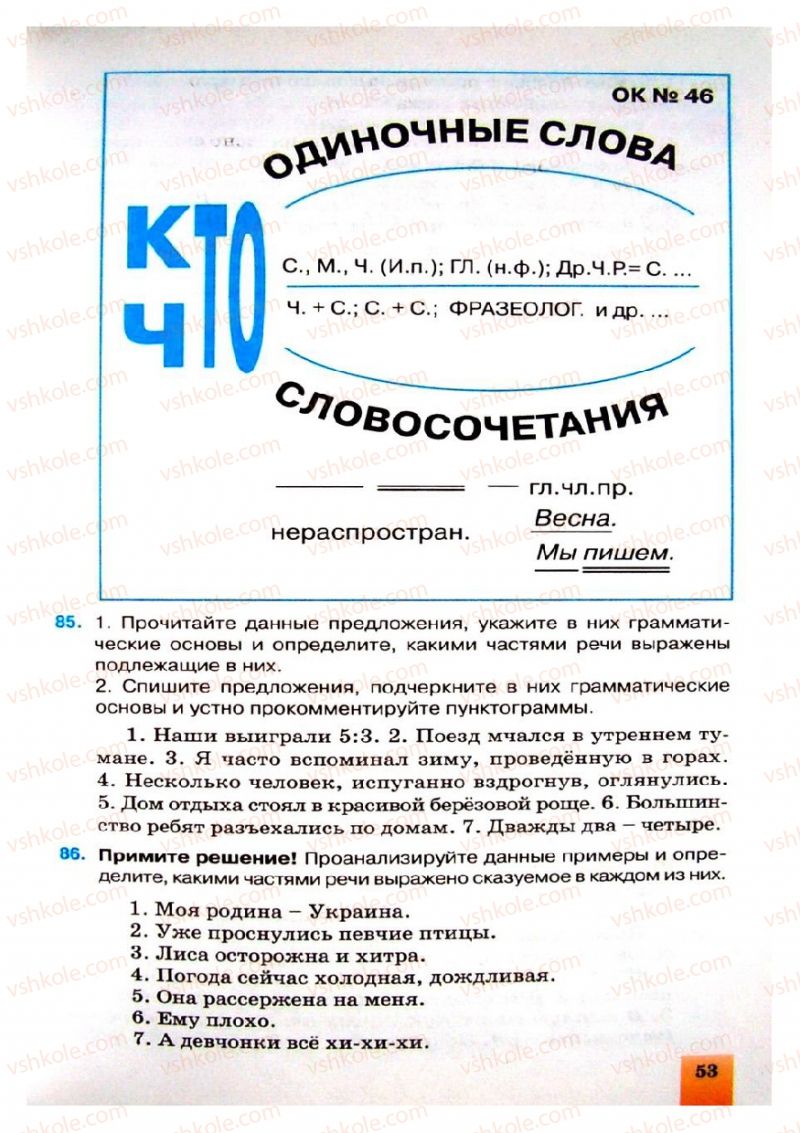 Страница 53 | Підручник Русский язык 8 клас Е.В. Малыхина 2008
