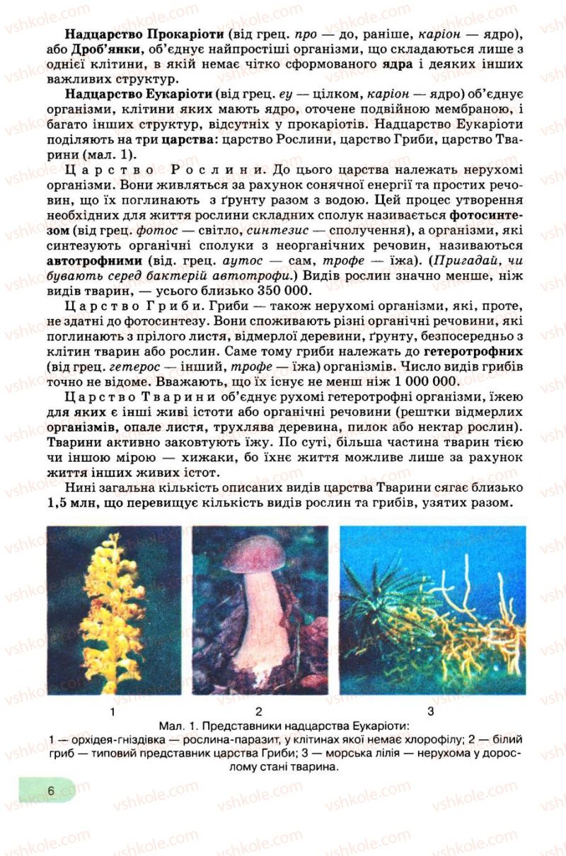 Страница 6 | Підручник Біологія 8 клас С.В. Межжерін, Я.О. Межжеріна 2008
