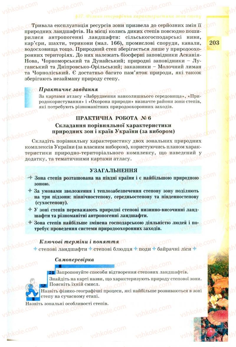 Страница 203 | Підручник Географія 8 клас В.Ю. Пестушко, Г.Ш. Уварова 2008