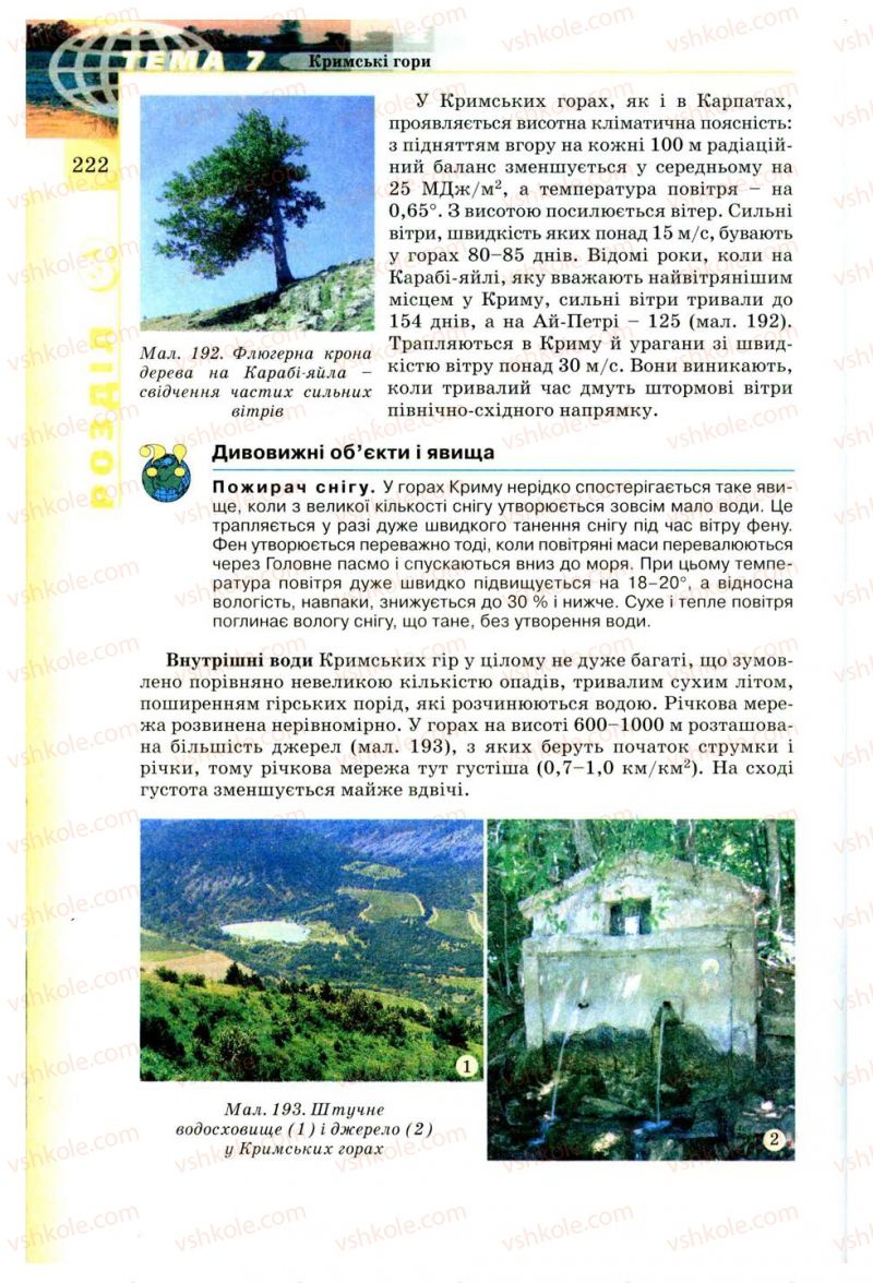 Страница 222 | Підручник Географія 8 клас В.Ю. Пестушко, Г.Ш. Уварова 2008