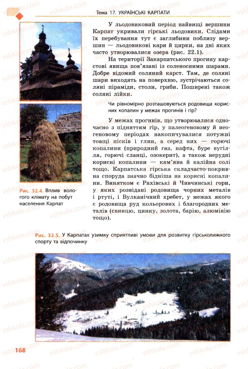 Страница 168 | Підручник Географія 8 клас Л.М. Булава 2008