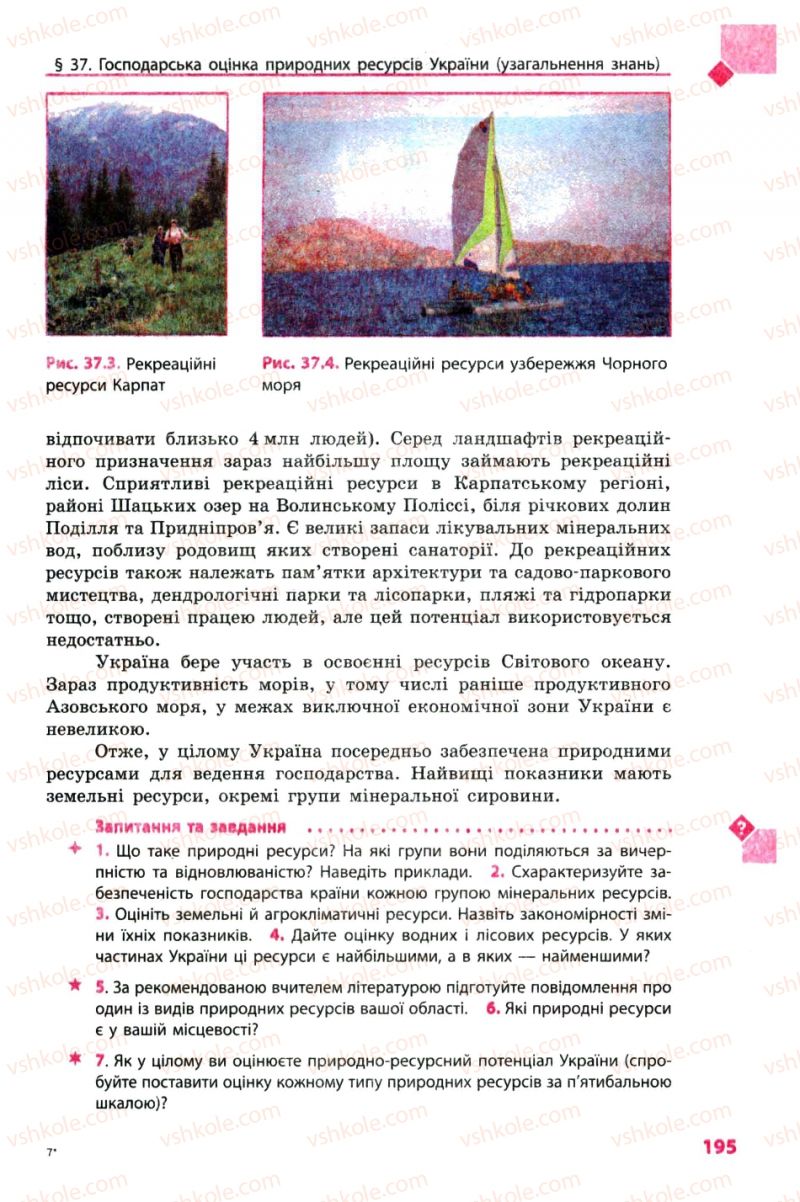Страница 195 | Підручник Географія 8 клас Л.М. Булава 2008