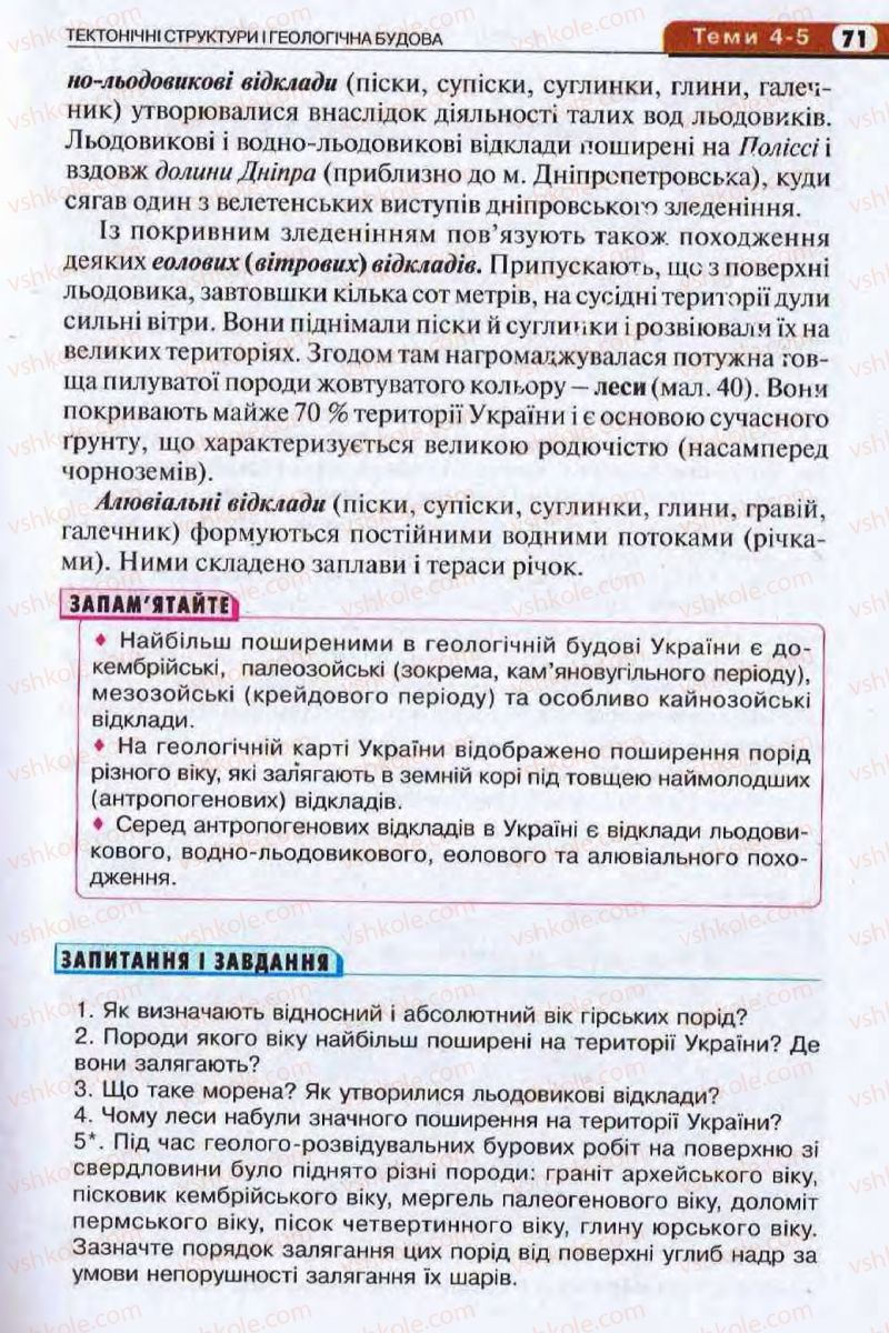 Страница 71 | Підручник Географія 8 клас І.Л. Дітчук, О.В. Заставецька, І.В. Брущенко 2008