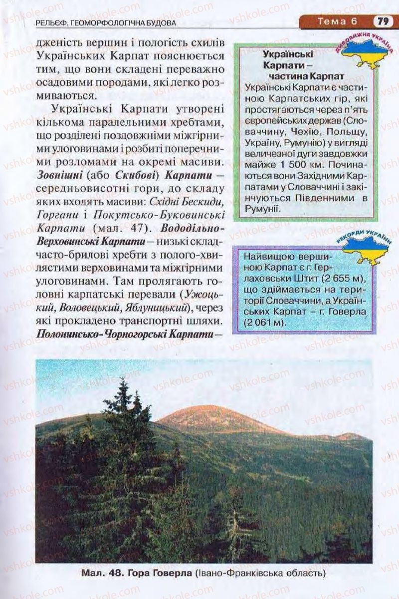 Страница 79 | Підручник Географія 8 клас І.Л. Дітчук, О.В. Заставецька, І.В. Брущенко 2008