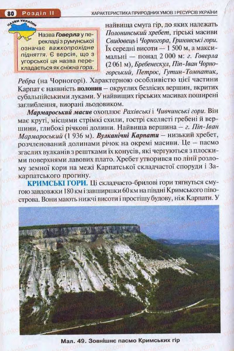 Страница 80 | Підручник Географія 8 клас І.Л. Дітчук, О.В. Заставецька, І.В. Брущенко 2008