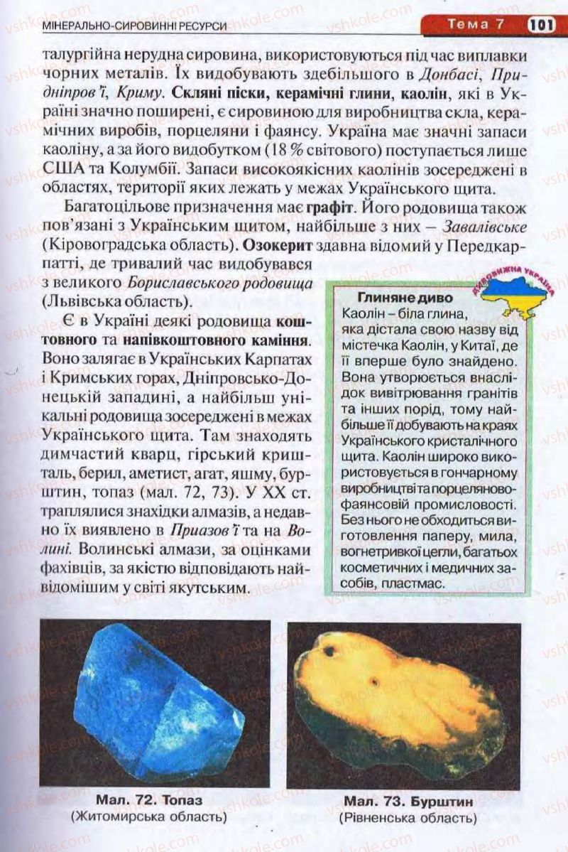 Страница 101 | Підручник Географія 8 клас І.Л. Дітчук, О.В. Заставецька, І.В. Брущенко 2008
